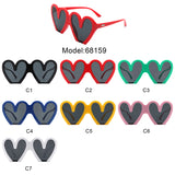 68159 - Heart Shaped Oversized Party Fashion Wholesale Sunglasses
