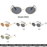 9883 - Retro Oval 90s Vintage Fashion Round Wholesale Sunglasses