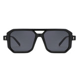 HS1382 - Square Brow-Bar Flat Top Tinted Lens Wholesale Sunglasses