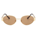 9883 - Retro Oval 90s Vintage Fashion Round Wholesale Sunglasses