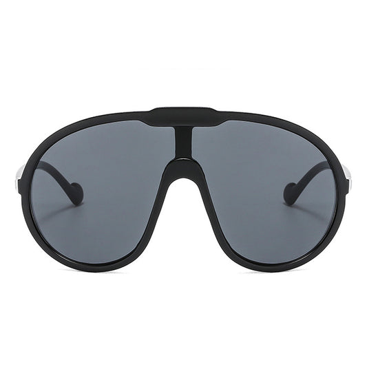 HS2171-1 - Oversize Fashion Curved Lens Aviator Wholesale Sunglasses