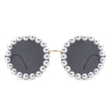 HJ2086 - Round Fashion Pearl Luxury Wavy Frame Women Wholesale Sunglasses