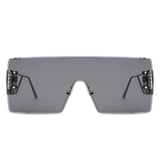 HW2068 - Oversize Rimless Double Heart Square Wholesale Sunglasses