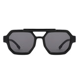HS1342 - Square Geometric Block Brow-Bar Aviator Wholesale Sunglasses