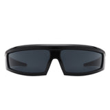 HS1222 - Rectangle Y2K Futuristic Sports Flat Top Wrap Around Wholesale Sunglasses