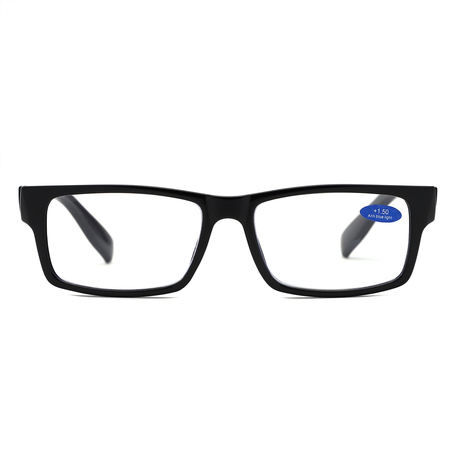 884 - Classic Rectangle Thick Frame Reading Glasses - Iris Fashion