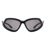 HS1327 - Geometric Wrap Around Sport Rectangle Wholesale Sunglasses