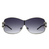 HJ2107 - Rimless Shield Crystal-Embellished Wholesale Sunglasses
