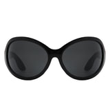 HS1242 - Oversize Fashion Curved Large Women Round Wholesale Sunglasses