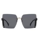HW2066 - Rimless Fashion Square Flat Top Wholesale Sunglasses