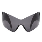 HS2170 - Rimless Modern Oversize Color Pop Curved Wholesale Sunglasses