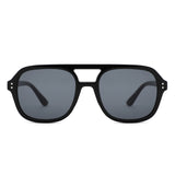 HS1426 - Square Brow-Bar Fashion Aviator Sunglasses
