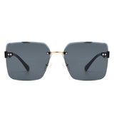 HW2054 - Square Rimless Fashion Tinted Women Wholesale Sunglasses