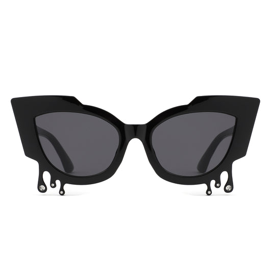 HS1294 - Irregular Cat Eye Rhinestone Drip Fashion Women Wholesale Sunglasses - Iris Fashion