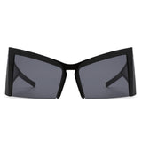 HS1286 - Geometric Square Semi-Rimless Cat Eye Oversize Fashion Wholesale Sunglasses