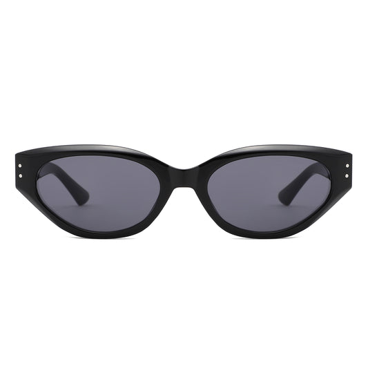 HS1391 - Bold Retro Oval Cat-Eye Rivet Wholesale Sunglasses