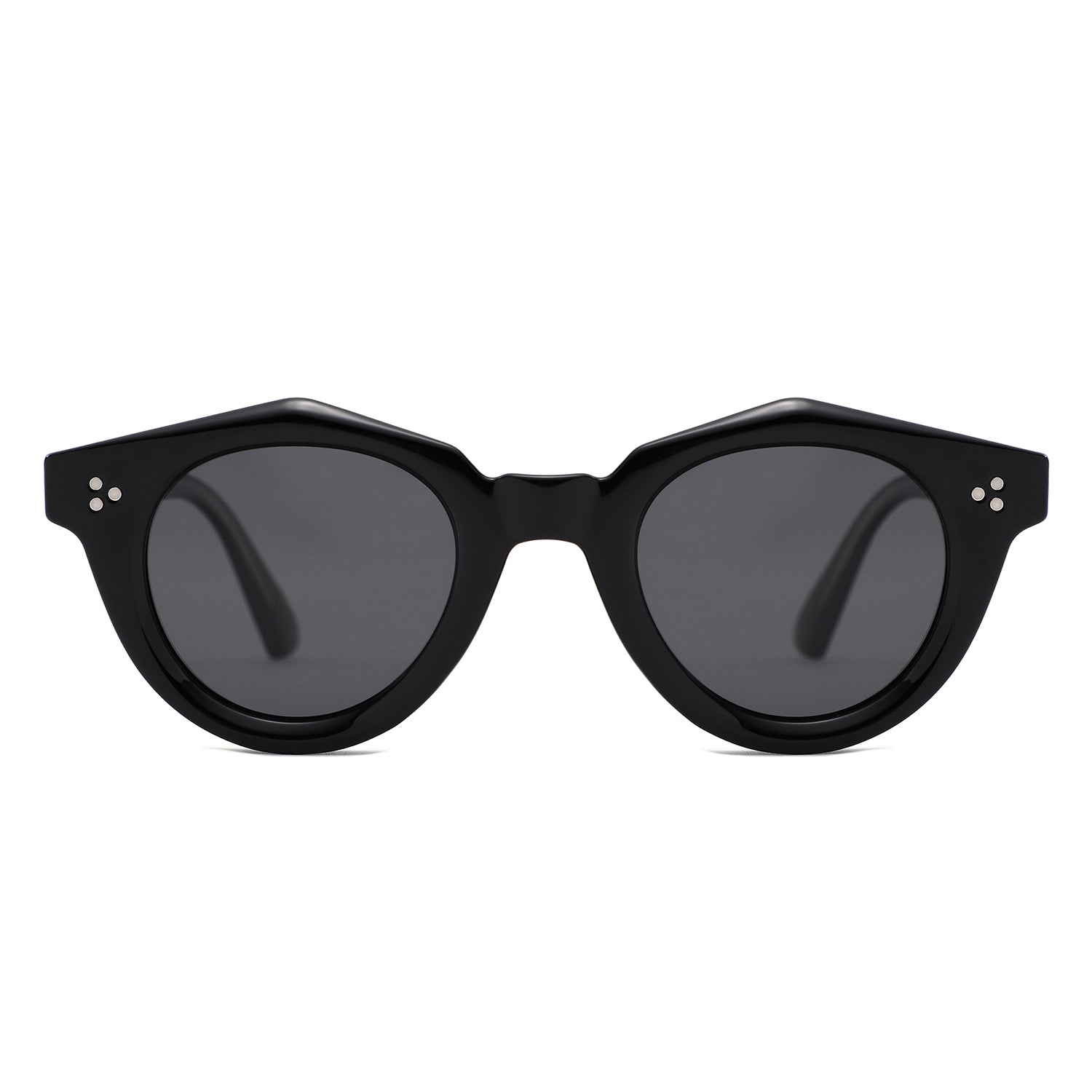 P/C028-1 - Chunky Round Keyhole Retro Sunglasses - Iris Fashion