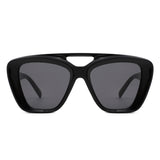 HS1367 - Oversized Bold Brow-Bar Square Wholesale Sunglasses