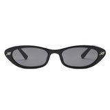 HS2233 - Slim Retro Geometric Oval Narrow Wholesale Sunglasses