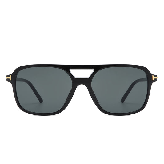 HS1224 - Retro Square Brow-Bar Aviator Inspired Fashion Wholesale Sunglasses