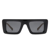 HS1280 - Square Retro Flat Top Thick Frame Two-Tone Wholesale Sunglasses