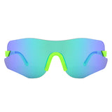 Y5003 - Rimless Ultralight Sport Shield Mirrored Wholesale Sunglasses