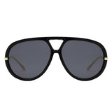 HS2196 - Retro Double Bridge Bold Fashion Aviator Wholesale Sunglasses