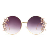 HJ2124 - Round Oversized Luxurious Crystal Fashion Wholesale Sunglasses