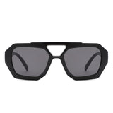 HS1337 - Square Brow-Bar Retro Tinted Aviator Wholesale Sunglasses