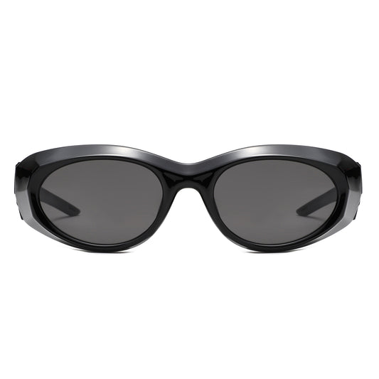 HS2216 - Bold Futuristic Oval Wrap Y2K Wholesale Sunglasses