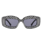 HS1336 - Square Rhinestone Fashion Geometric Wholesale Sunglasses
