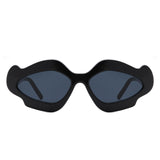 HS1249 - Women Geometric Wavy Design Fashion Wholesale Sunglasses