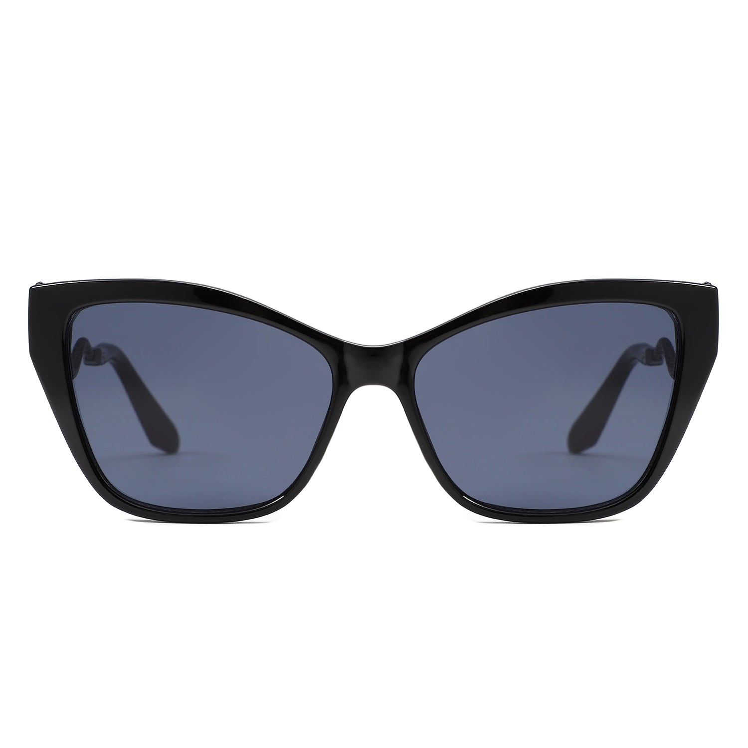 HS2207 - Oversized Square Cat-Eye Wavy Temples Sunglasses - Iris Fashion