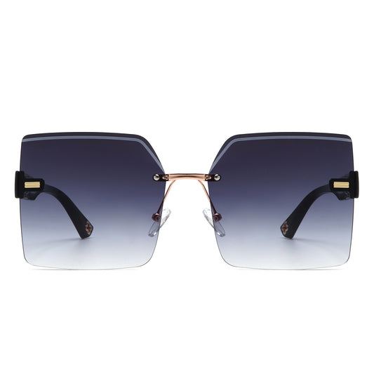 S2135 - Women Rimless Chic Fashion Square Tinted Wholesale Sunglasses