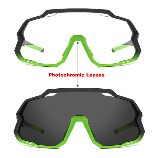 Y5001 - Sport Wrap Shield Mirrored Photochromic Wholesale Sunglasses