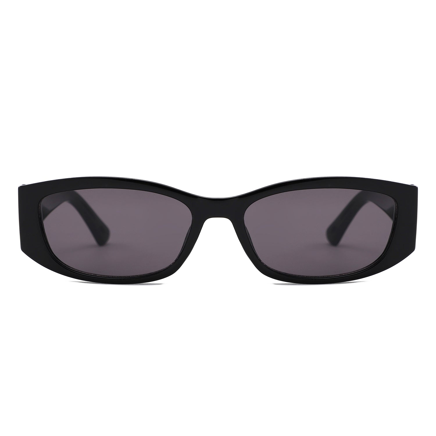 S1266 - Slim Narrow Rectangle Gold Accent Fashion Sunglasses - Iris Fashion