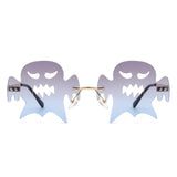 HW2037 - Rimless Color Pop Ghost Shape Party Wholesale Sunglasses