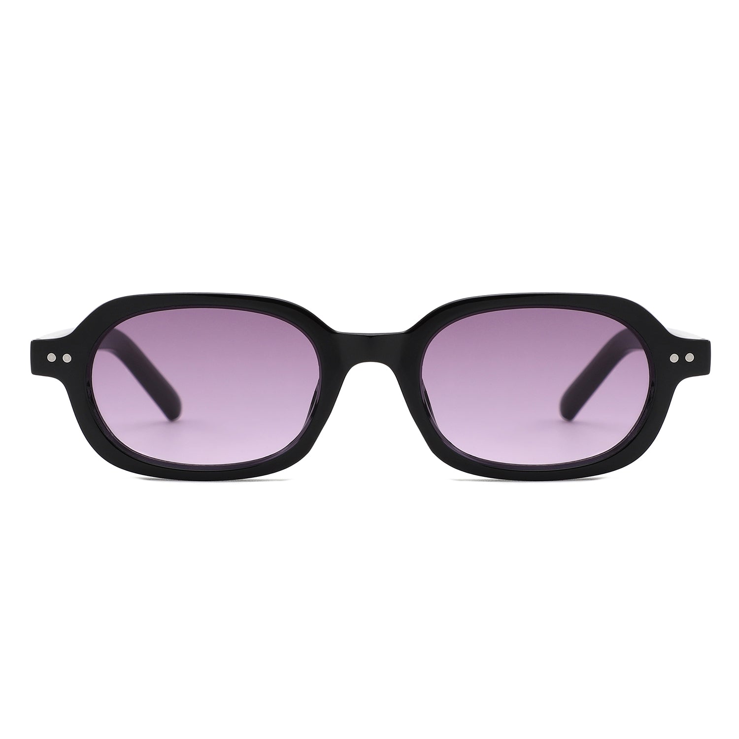 S1255 - Retro Oval Rectangle Chunky Frame Sunglasses - Iris Fashion
