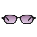 S1255 - Retro Oval Rectangle Chunky Frame Sunglasses - Iris Fashion