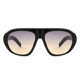 HS1437 - Oversized Retro Shield Sunglasses