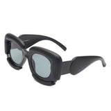 S2138 - Square Geometric Irregular Chunky Fashion Futuristic Wholesale Sunglasses
