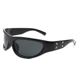 HS1260 - Rectangle Wrap Around Oval Sports Wholesale Sunglasses