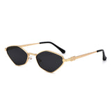 HJ2150 - Slim Metal Geometric Cat Eye Sunglasses