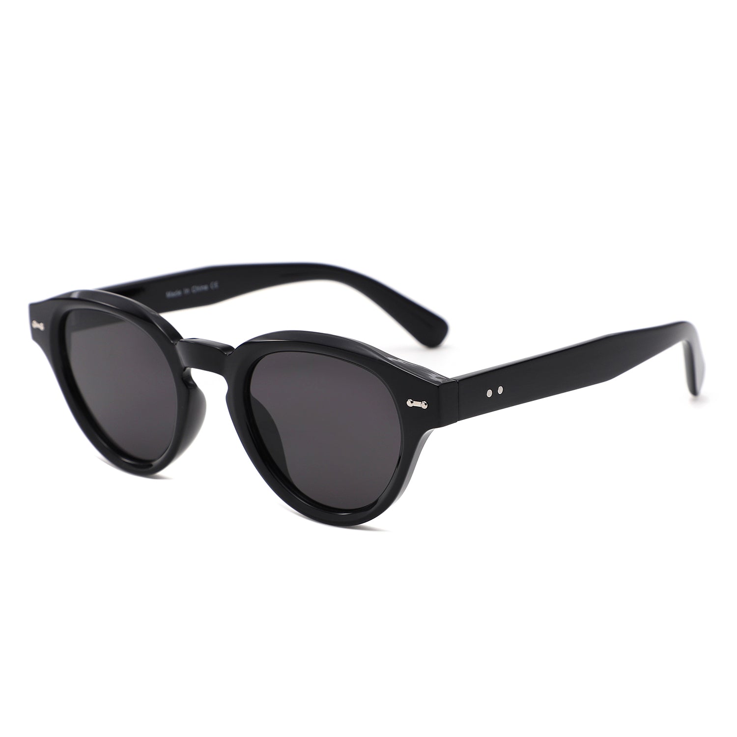 S1262 - Retro Round Thick Frame Sunglasses - Iris Fashion