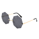 HW2062 - Geometric Round Spider Web Tinted Colored Wholesale Sunglasses