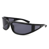 HS2204 - Wraparound Futuristic Shield Sleek Sporty Wholesale Sunglasses