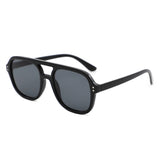 HS1426 - Square Brow-Bar Fashion Aviator Sunglasses
