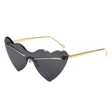 HJ2106 - Rimless Heart-Shaped Gradient Gold-Temple Wholesale Sunglasses