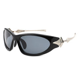 HS2169 - Rectangle Wrap Around Fashion Irregular Oval Wholesale Sunglasses