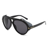 HS2243 - Oversize Retro Aviator Keyhole Color-Tint Wholesale Sunglasses